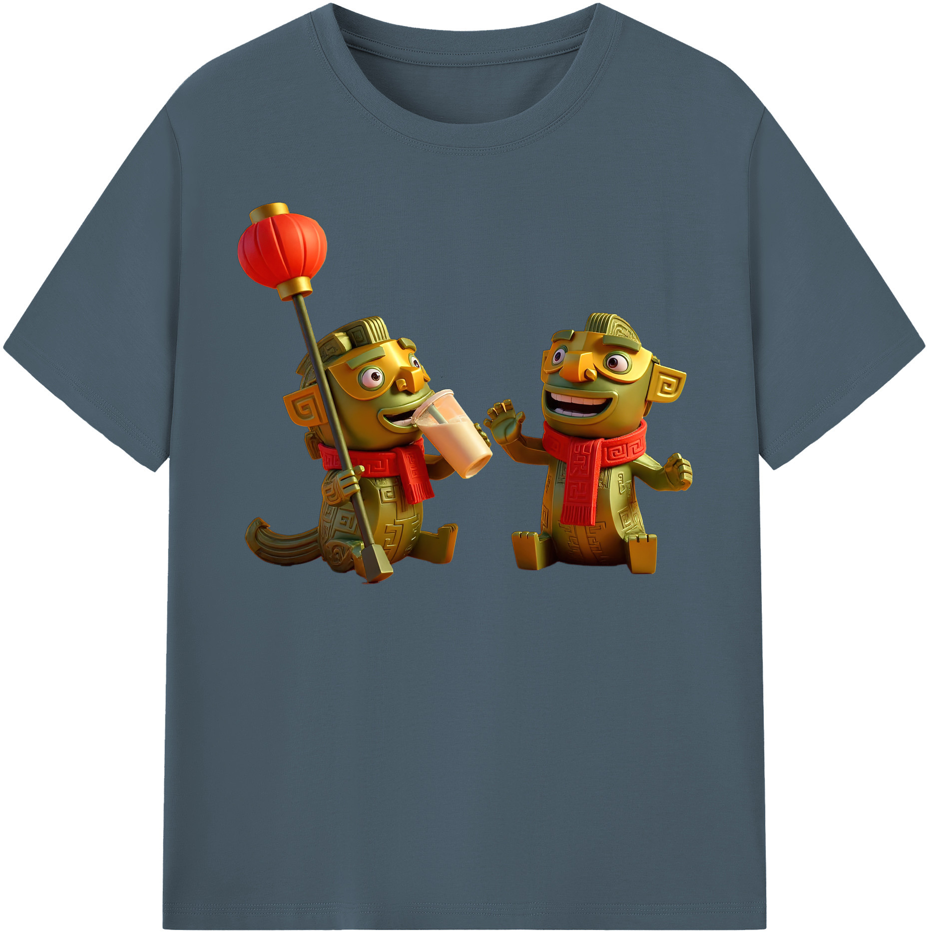 （画像用） Ne Zha 2 ナタ 魔童の大暴れ 綿100％半袖Tシャツ（フロントプリント）